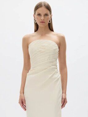 Rachel Gilbert Mira Gown, Coconut, Size 5 (US 12), NWT